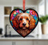 Cockapoo Stained Glass Effect Heart Suncatcher